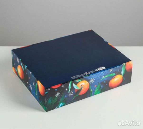 Складная подарочная новогодняя коробка Мандарины