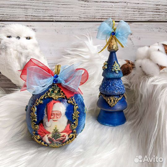 Игрушки на ёлку ручной работы, деревянные игрушки