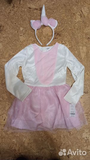 Костюм-платье единорога Carters на 5-7лет новый