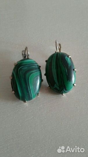 Серьги с малахитом