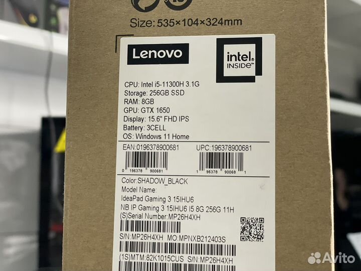 Новый игровой ноутбук lenovo i5-11300 gtx1650 4gb