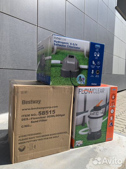 Фильтр для бассейна, хлорогенератор, скиммер