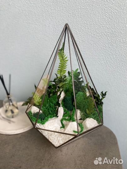 Часы из стабилизированного мха, флорариумы с мхом