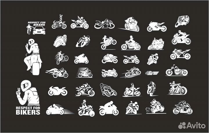 Мотоциклы и мотоциклисты наклейки