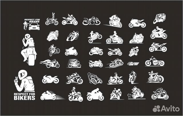 Мотоциклы и мотоциклисты наклейки