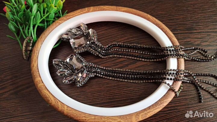 Длинные вечерние серьги ручной работы