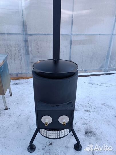 Печь под казан с трубой