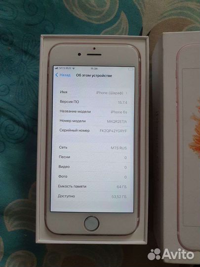 Телефон iPhone 6s на 64гб