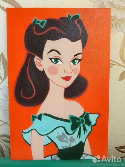 Картина на холсте интерьерная яркая Скарлетт