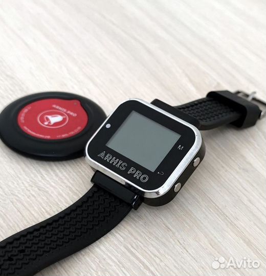 Комплект кнопка вызова официанта в ассортим и часы