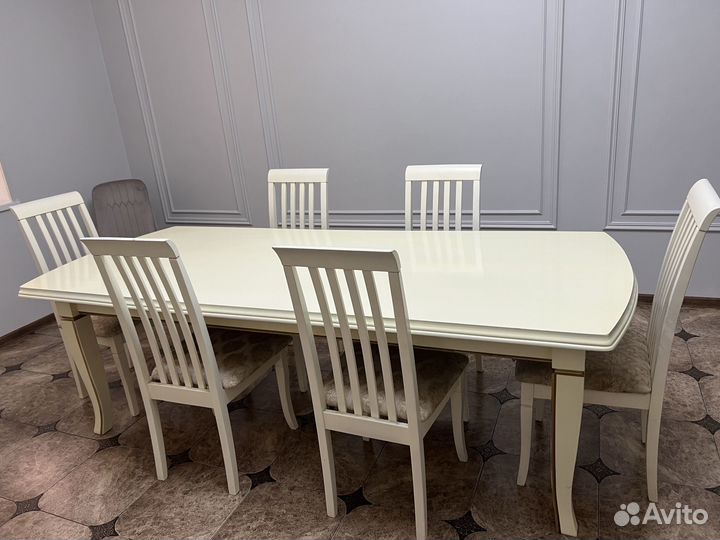 Кухонный стол 230/90см и стулья б/у