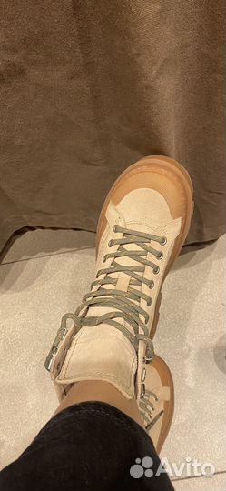 Сапоги zara натуральная кожа