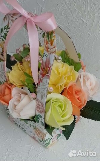 Букет из мыльных цветов (роза, камелия)