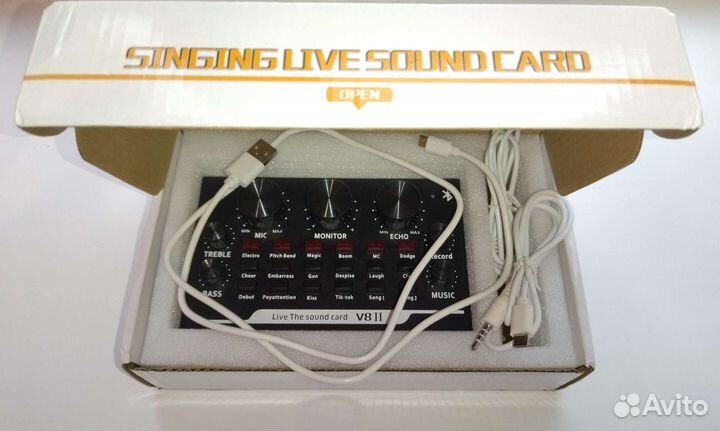 Внешняя звуковая карта V8 II с аккумулятором