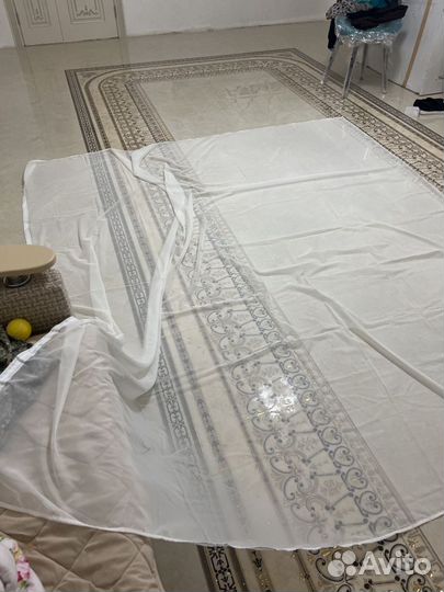 Тюль тонкая нежная белая. Новая. 280-260 см