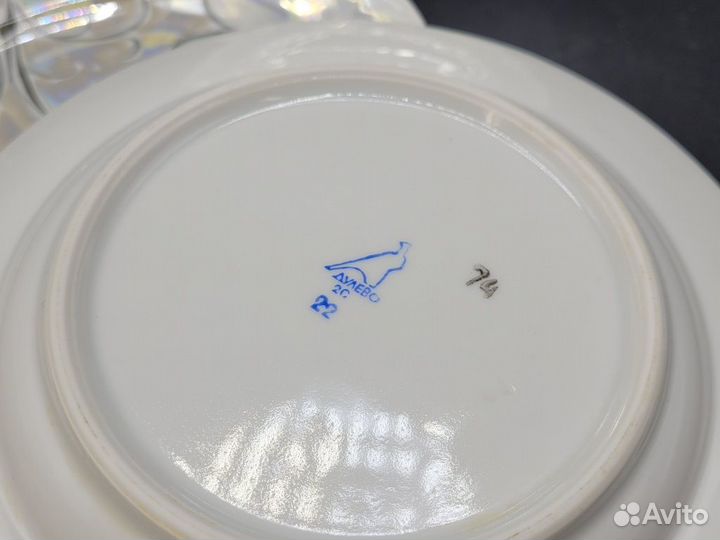 Тарелки набор 3 шт костяной фарфор Морозко Дулево