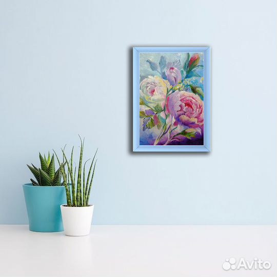 Картина цветы пионы 