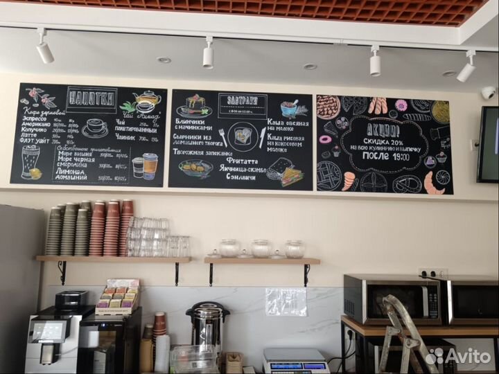 Роспись меловых досок для кофейни и ресторанов
