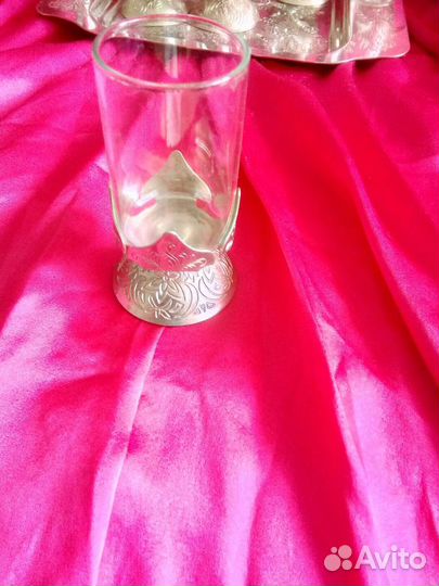 Рюмки в мельхиоровой оправе