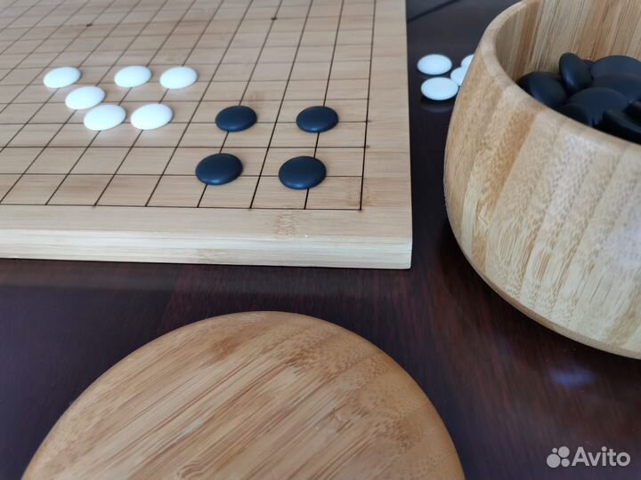 Набор для игры в Го: доска 440*470*19 мм бамбук