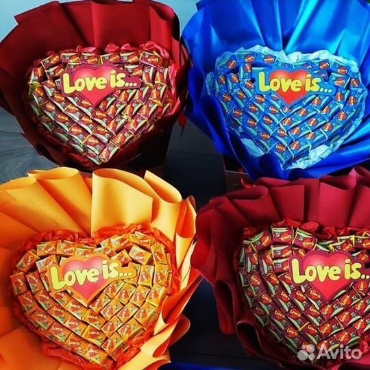 Букет из жвачки love is