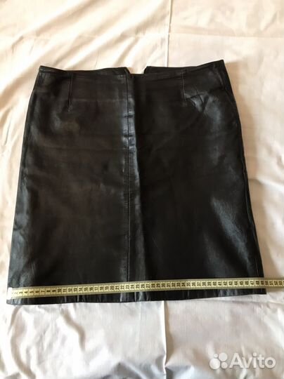 Кожаная натуральная юбка трапеция