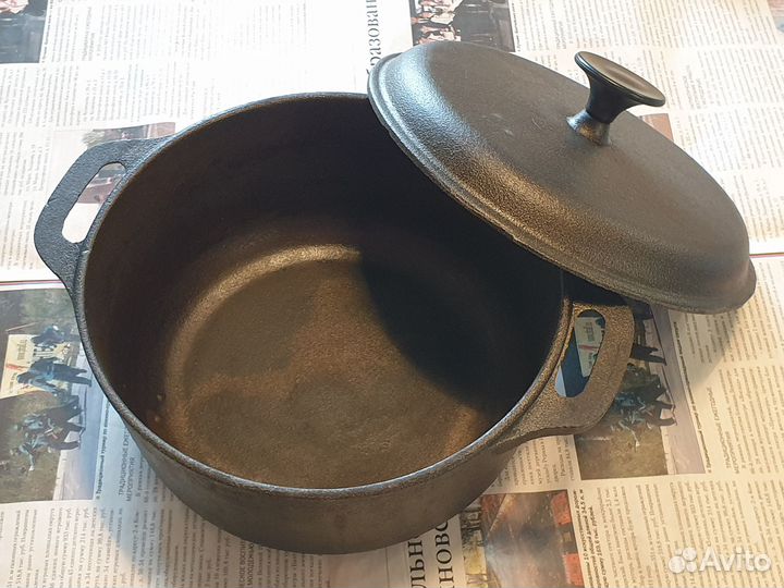 Чугунная кастрюля 3,5 л для приготовления на огне