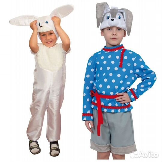 Костюм Колобок Бабушка Дед Заяц Волк Медведь Лиса