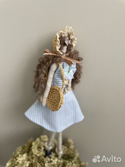 Текстильная интерьерная кукла Тильда