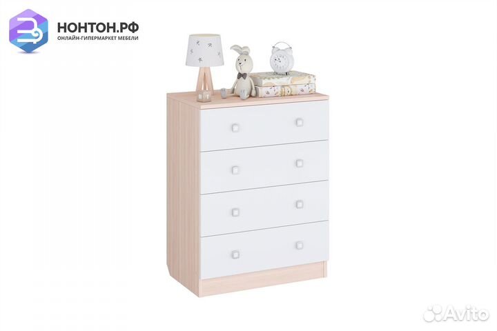 Комод c 4 ящиками Polini kids Simple дуб пастельны