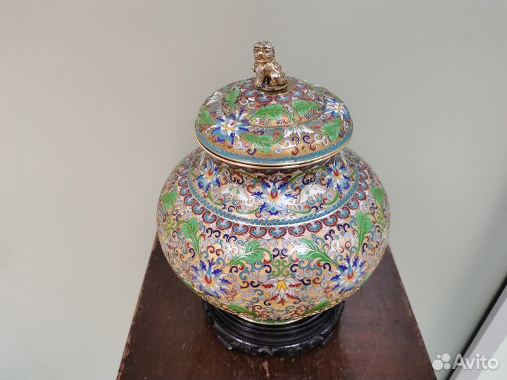 Ваза Китай 1950 перегородчатая эмаль клуазоне