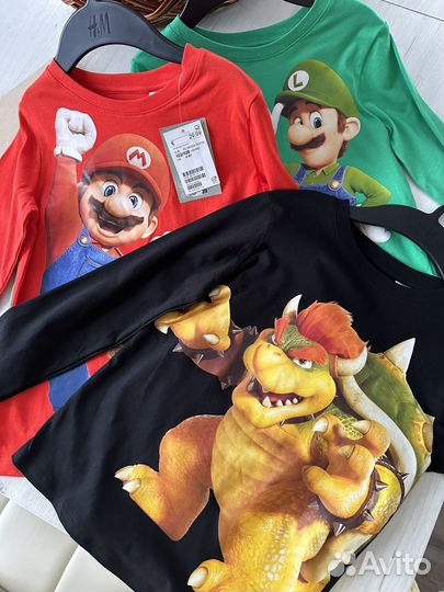 Лонгслив марио, футболка на мальчика hm 122 128