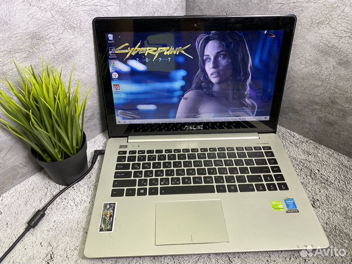 Игровой ноутбук asus 2 видеокарты/4 ядра/SSD