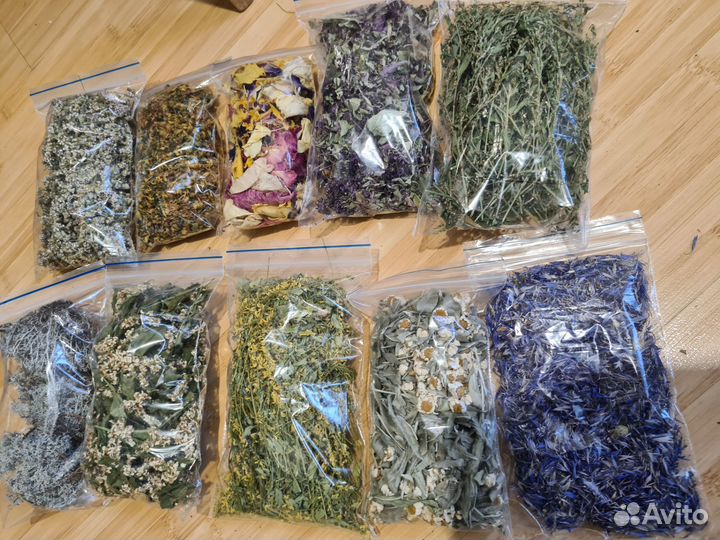 Травы, сухоцветы для поделок, свеч