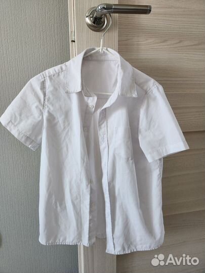 3 рубашки белые рост 122
