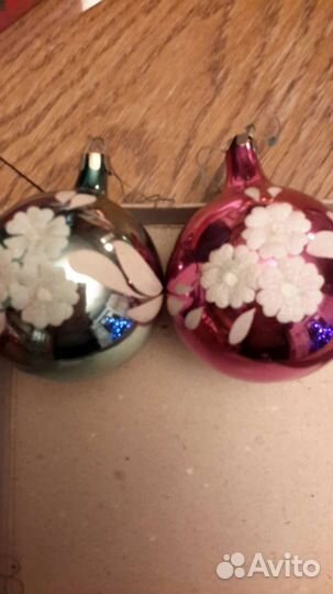 Елочные игрушки СССР стекло