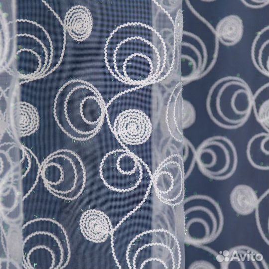 Тюль Дентель мелодия айвори