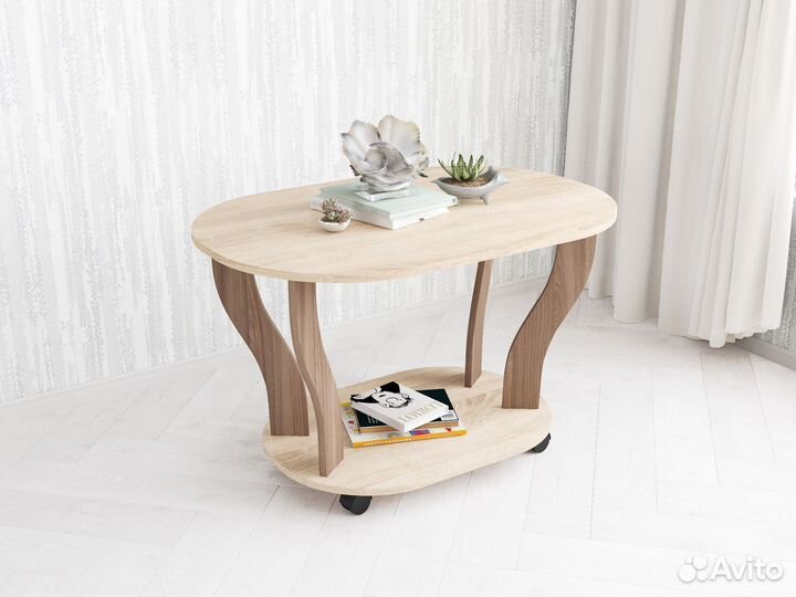 Стол овальный на колесиках