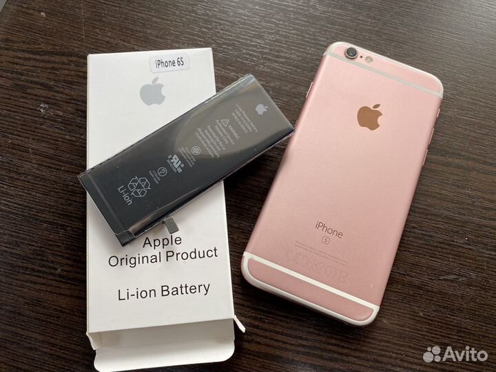 Батарейка на iPhone 6s розовый А1655
