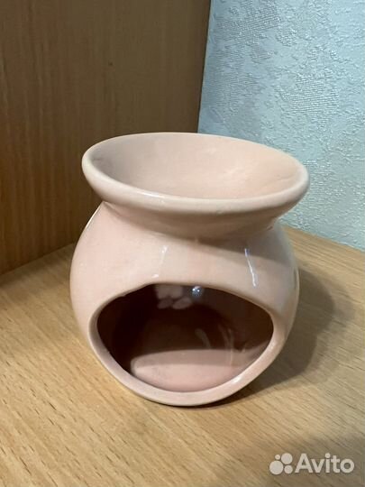Керамическая аромалампа розовая