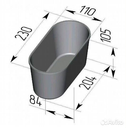 Хлебная форма 5Л7 овальная (с ручками)