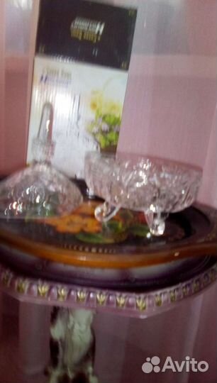 Хрустальная шкатулка- вазочка