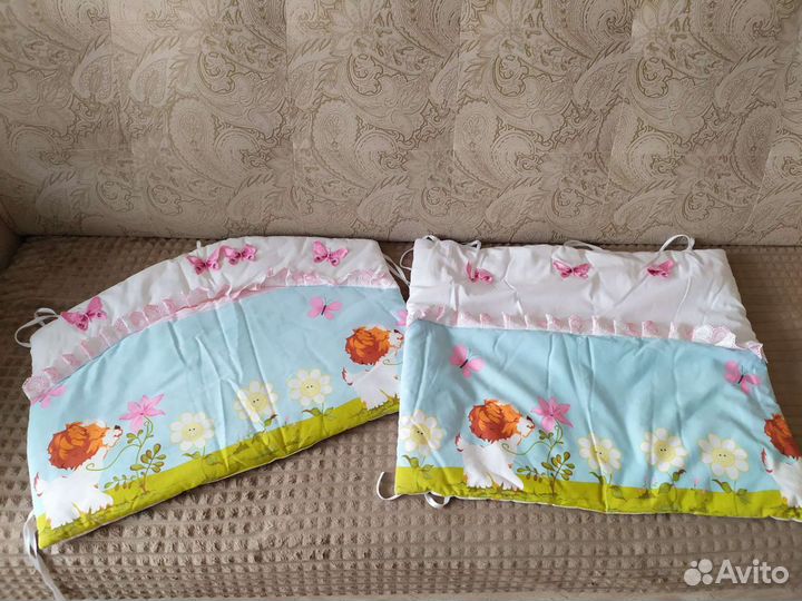 Бортики, простынь, наволочка + Балдахин