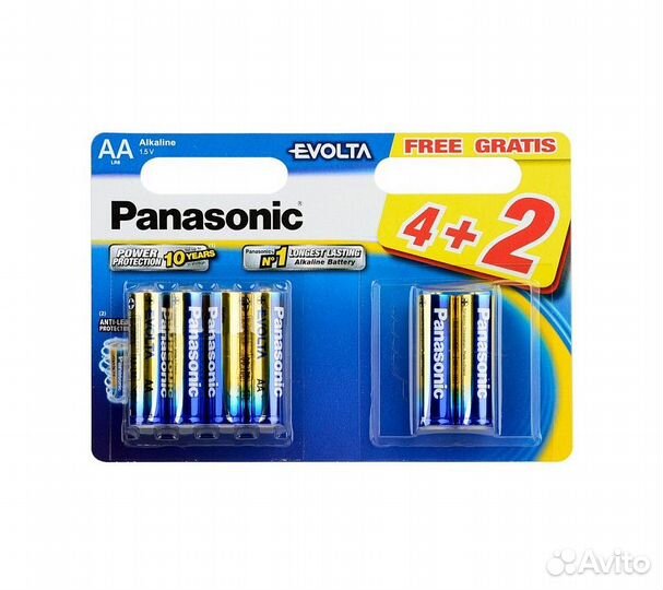 Батарейки Panasonic LR6EGE/6B2F AA щелочные Evolta