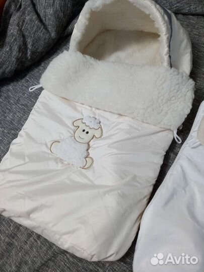 Меховой конверт в коляску овчина