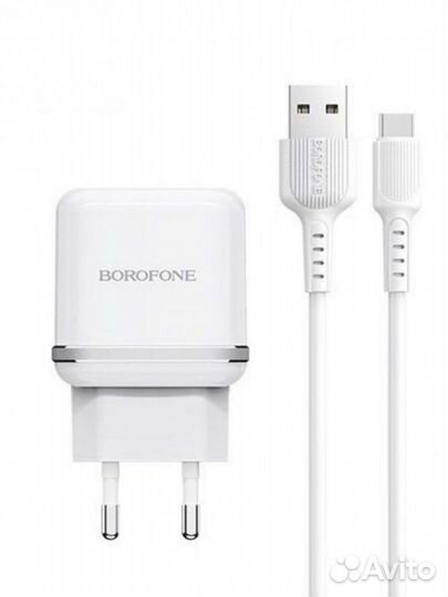 Сзу зарядка для смарфона USB адаптер+кабель tape-c