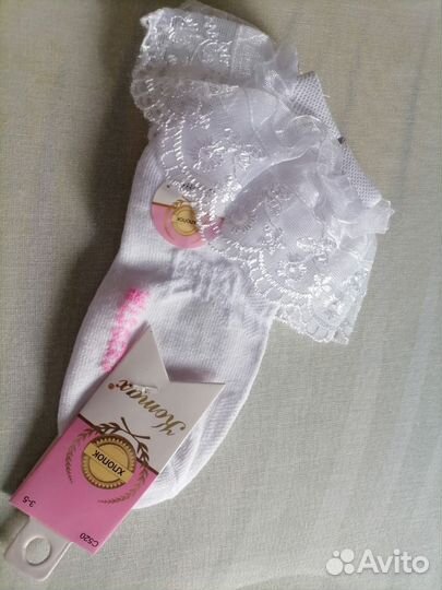 Носки детские праздничные с кружевом