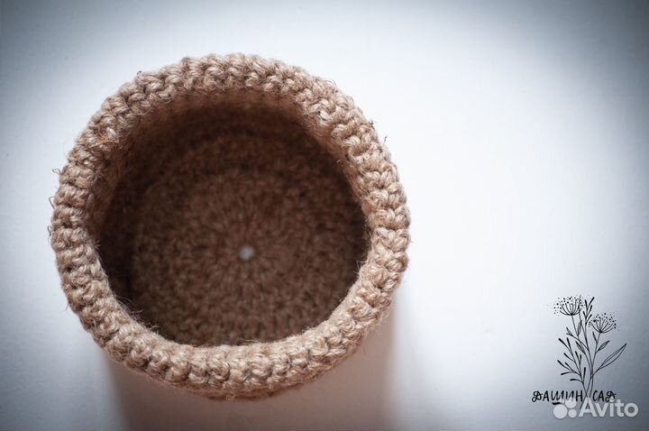 Кашпо из джута