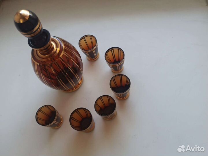 Графин и 6 стопок времен СССР, Богемия