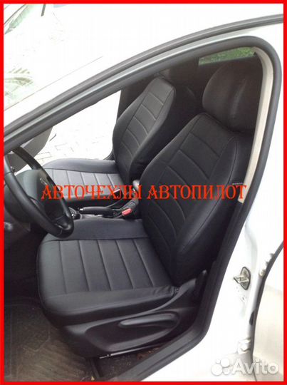 Чехлы Автопилот Peugeot 408 из экокожи чёрные